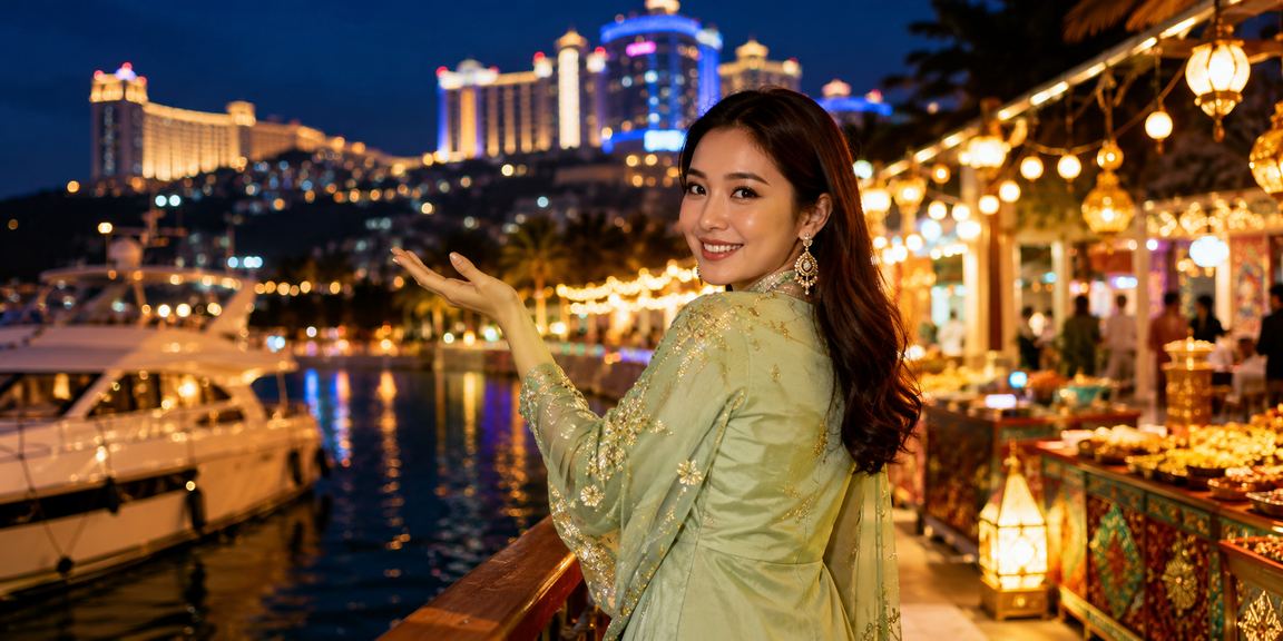 Suasana kasino Genting Highlands semasa Hari Raya dengan aktiviti hiburan yang meriah dan penuh semangat